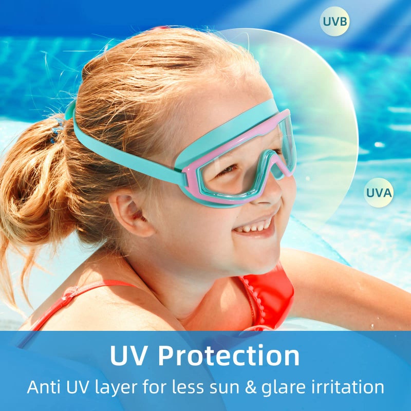 Freela Swim Goggles Swimming Goggles for Kids 6-14 4-7 8-12 3-6 2-4 3-5 3-10 4-8 Age 3 4 5 Year Old Toddler Water Clear Beach Pool Goggles Boys Girls Youth Childrens Child Anti Fog - Image 3